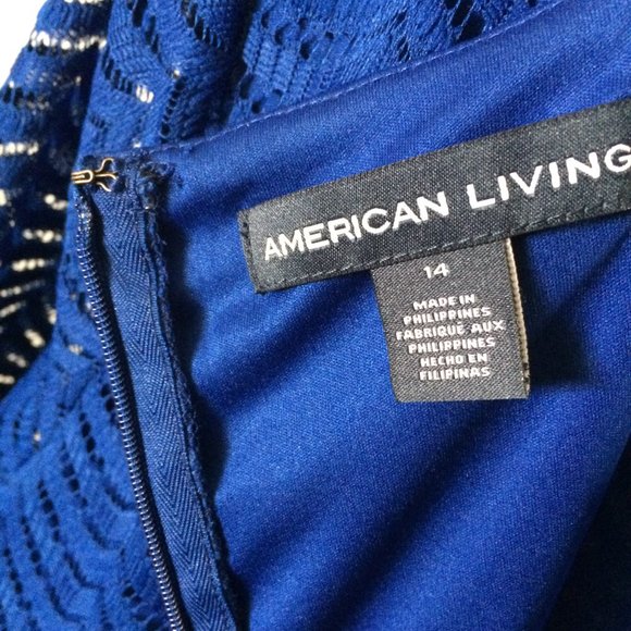 American Living Short Sleeve Overlay Dress Size 14 - Picture 11 of 16